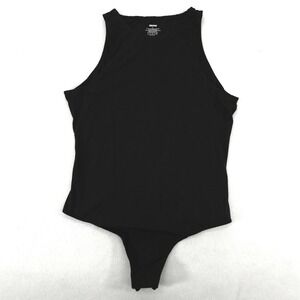 SKIMS Essential High Neck Thong Bodysuit Black XL Onyx Sleek Minimalist Layering